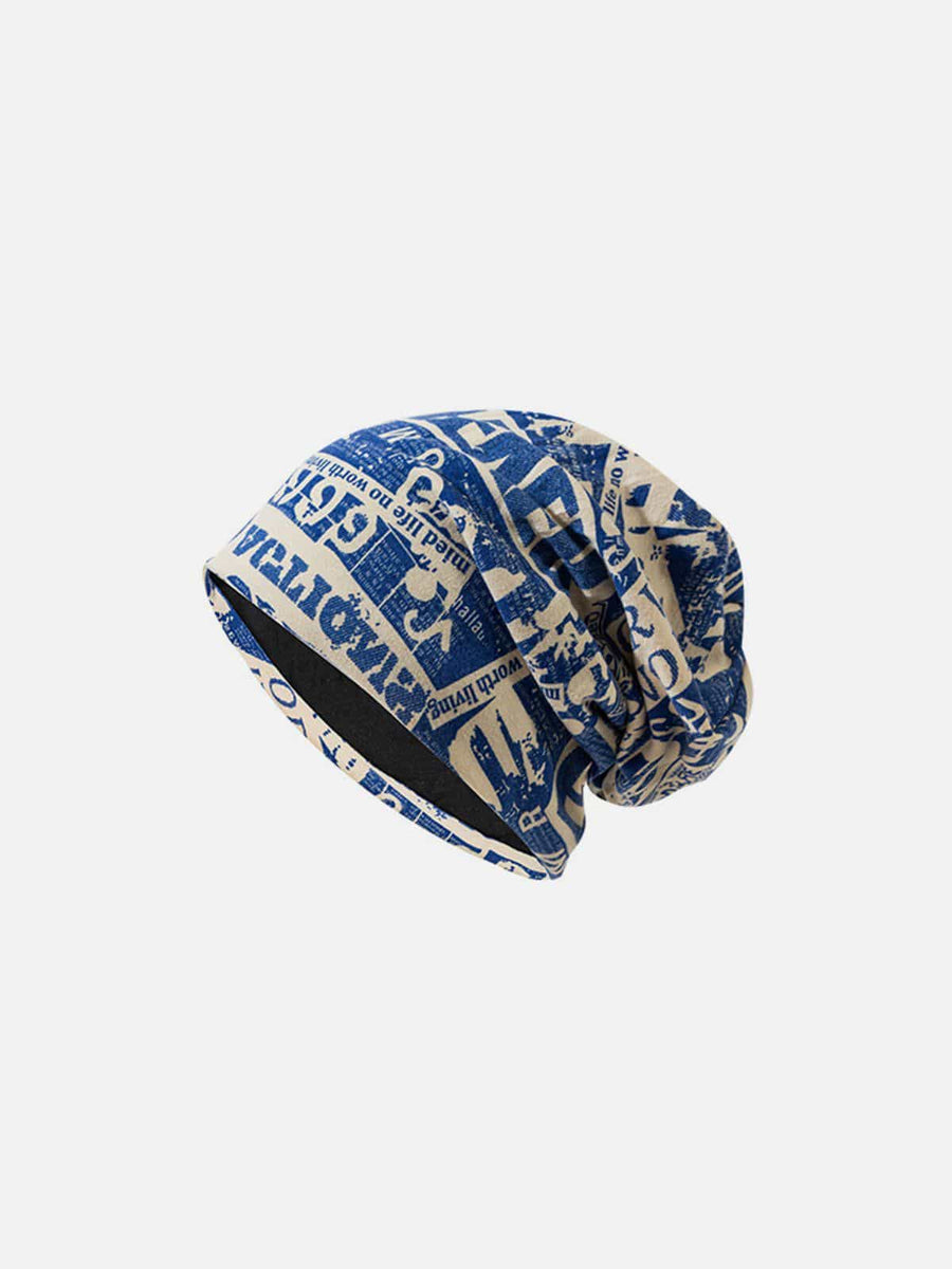 【Aelfric Eden】英語新聞印刷 ヒープ キャップ Aelfric Eden English Newspaper Print Heap Cap – ESNT