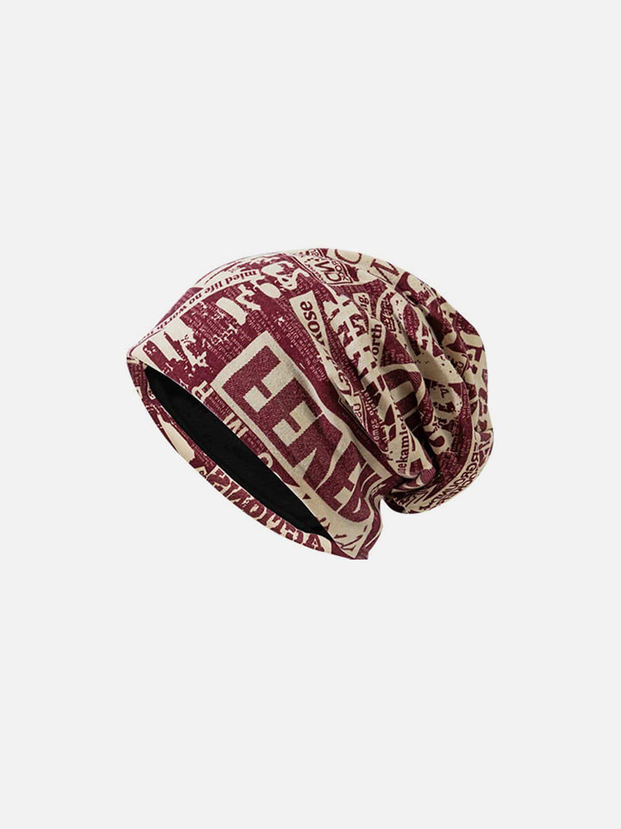 【Aelfric Eden】英語新聞印刷 ヒープ キャップ Aelfric Eden English Newspaper Print Heap Cap – ESNT