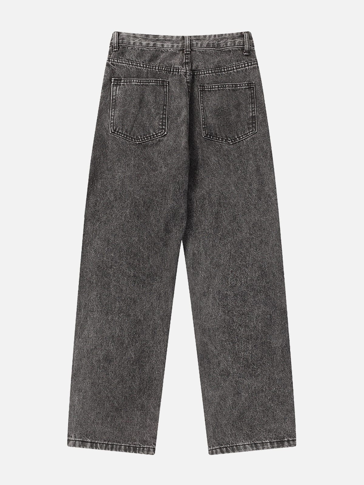 Cambered Patchwork Straight-Leg Jeans