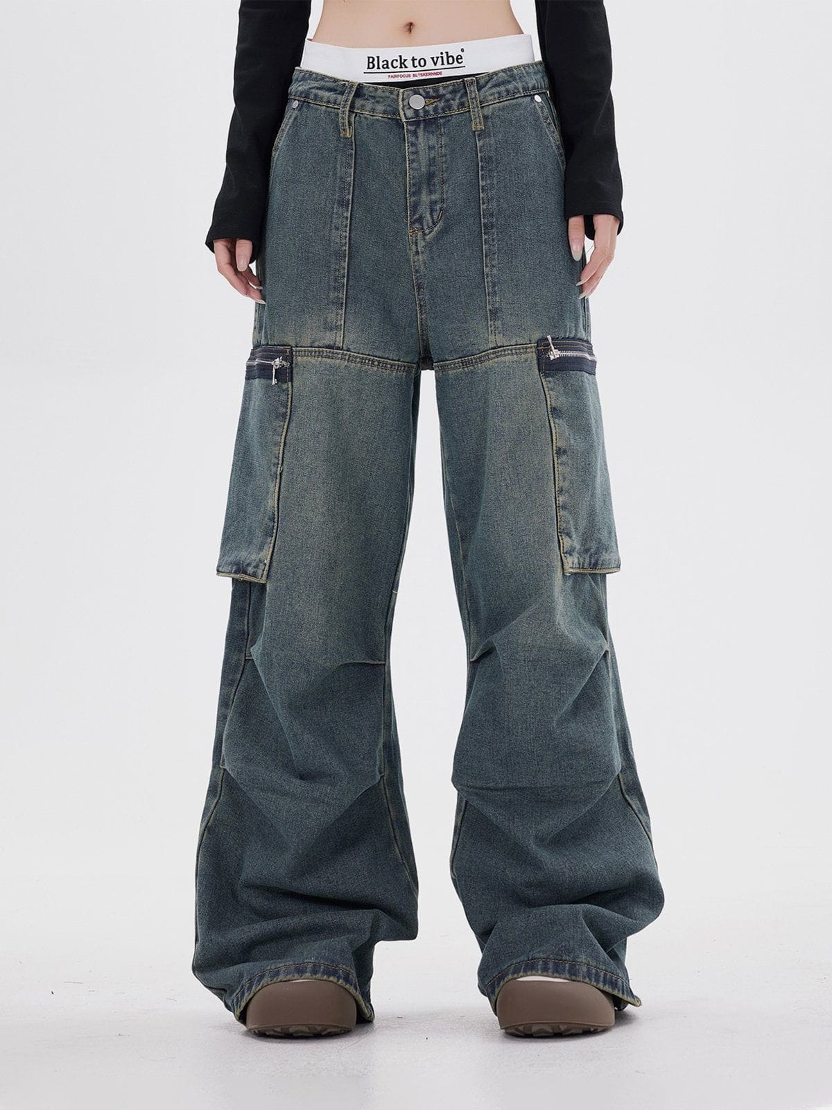 Double Waist Loose Jeans