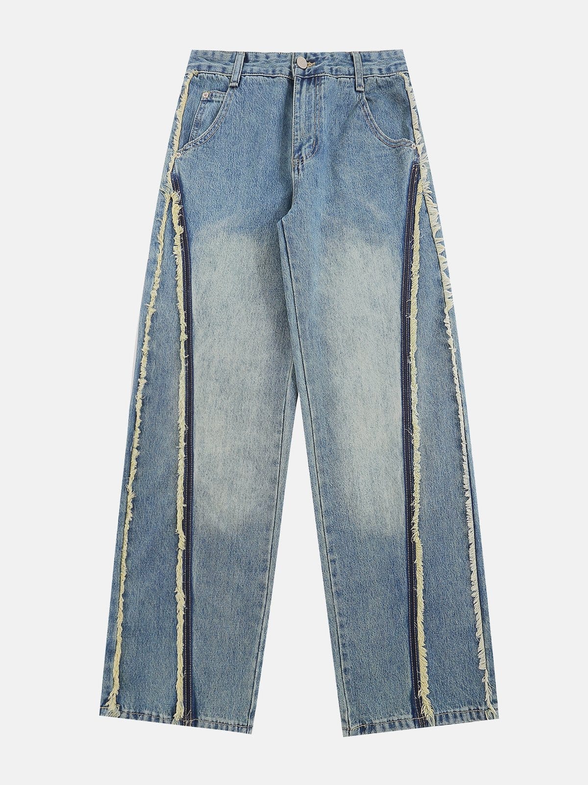 Fringe Line Straight-Leg Jeans