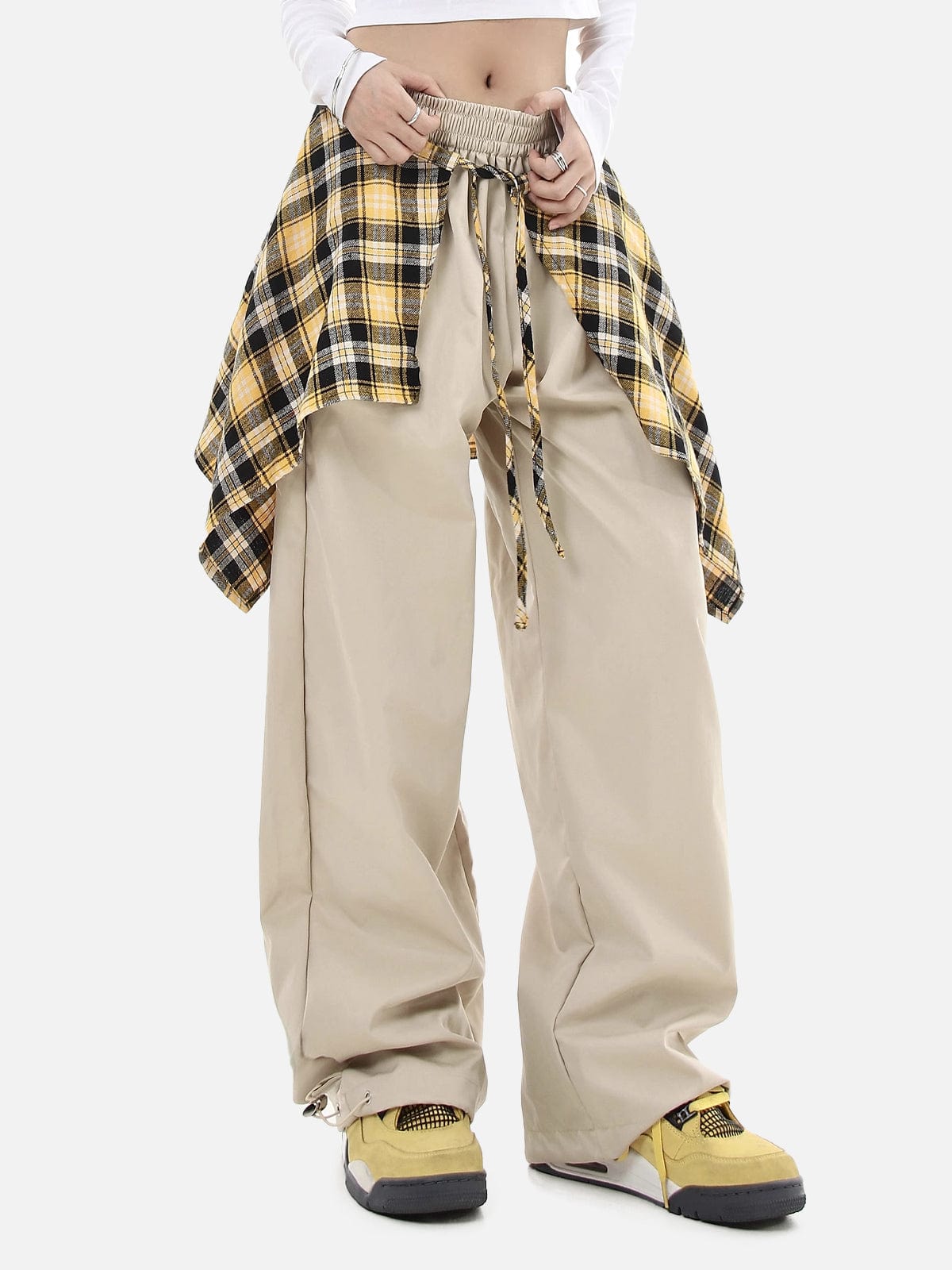 Aelfric Eden Detachable Plaid Baggy Pants