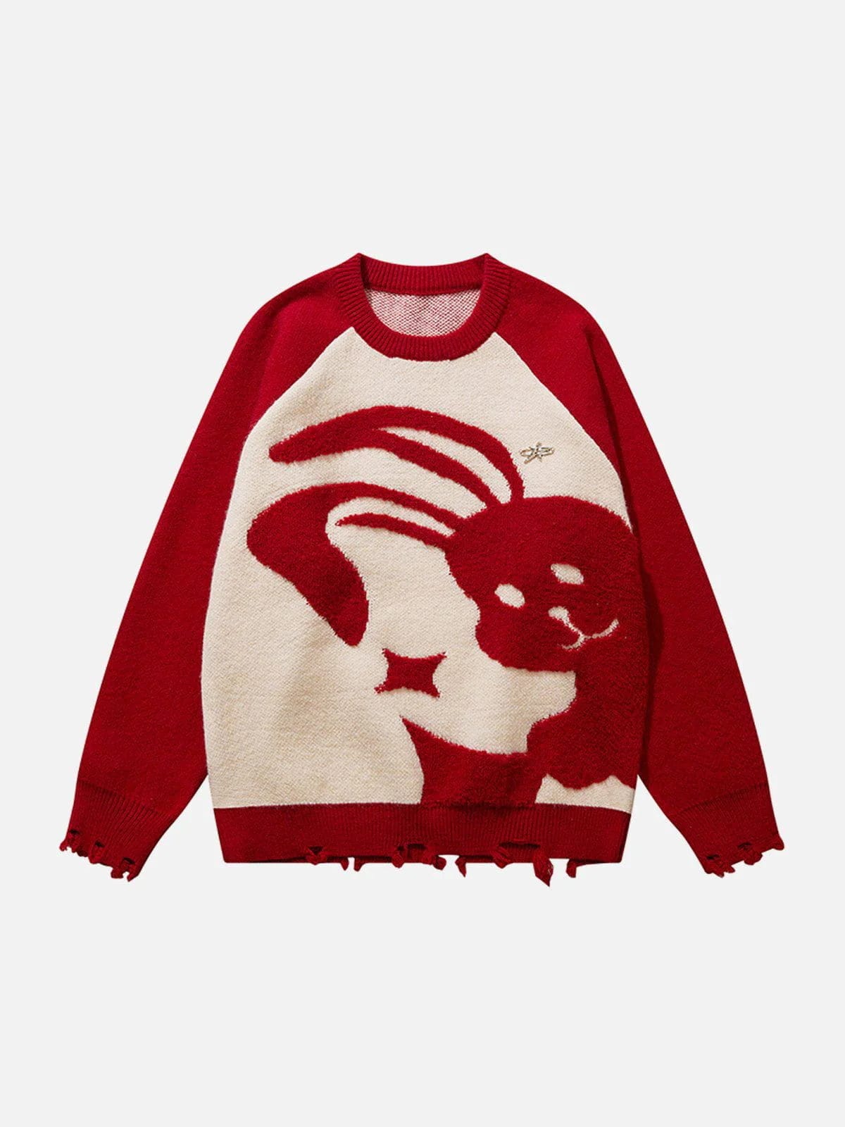 Cute Jackrabbit Embroidered Sweater