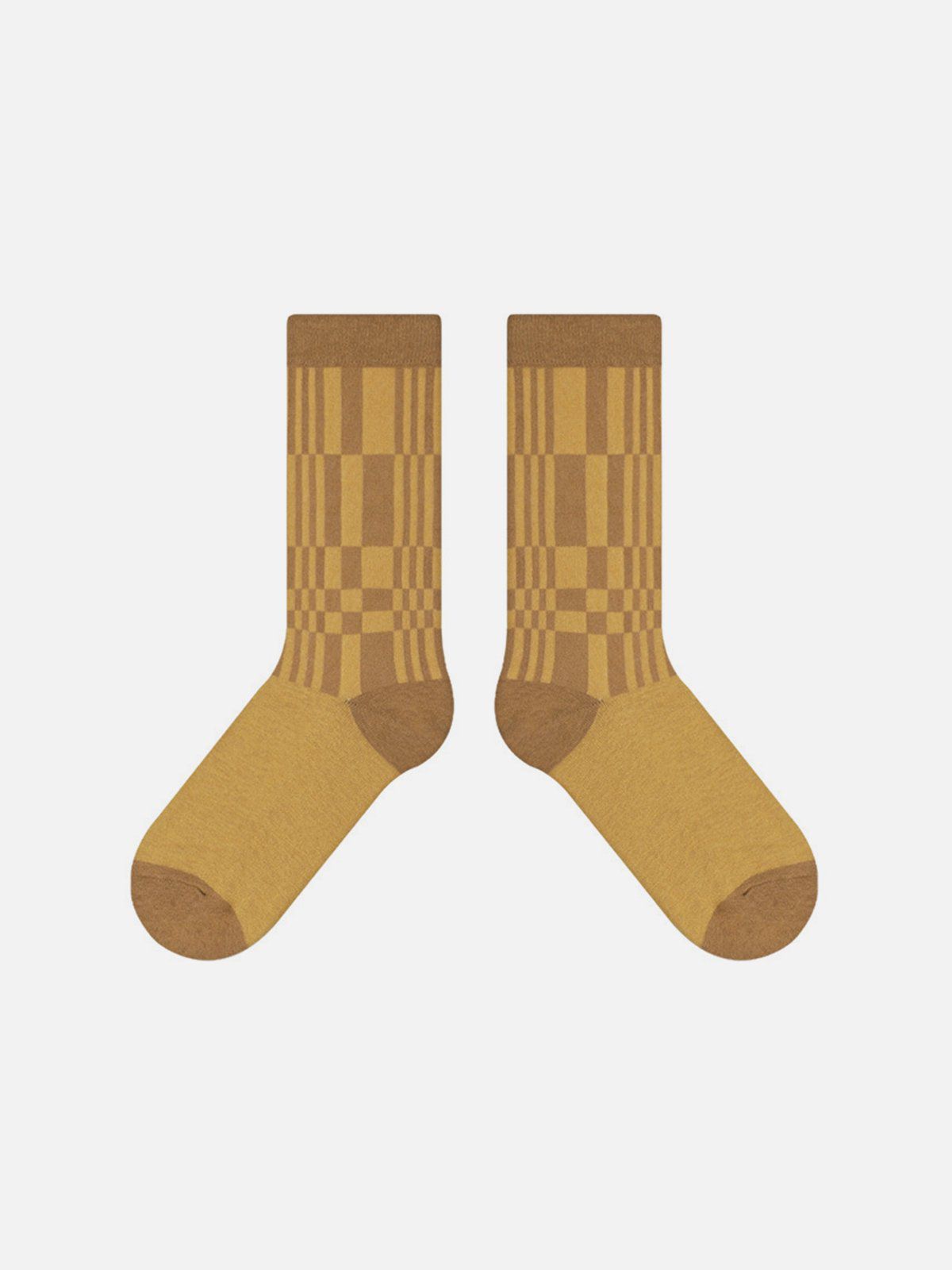 Color Blocking Plaid Mid-Calf Socks