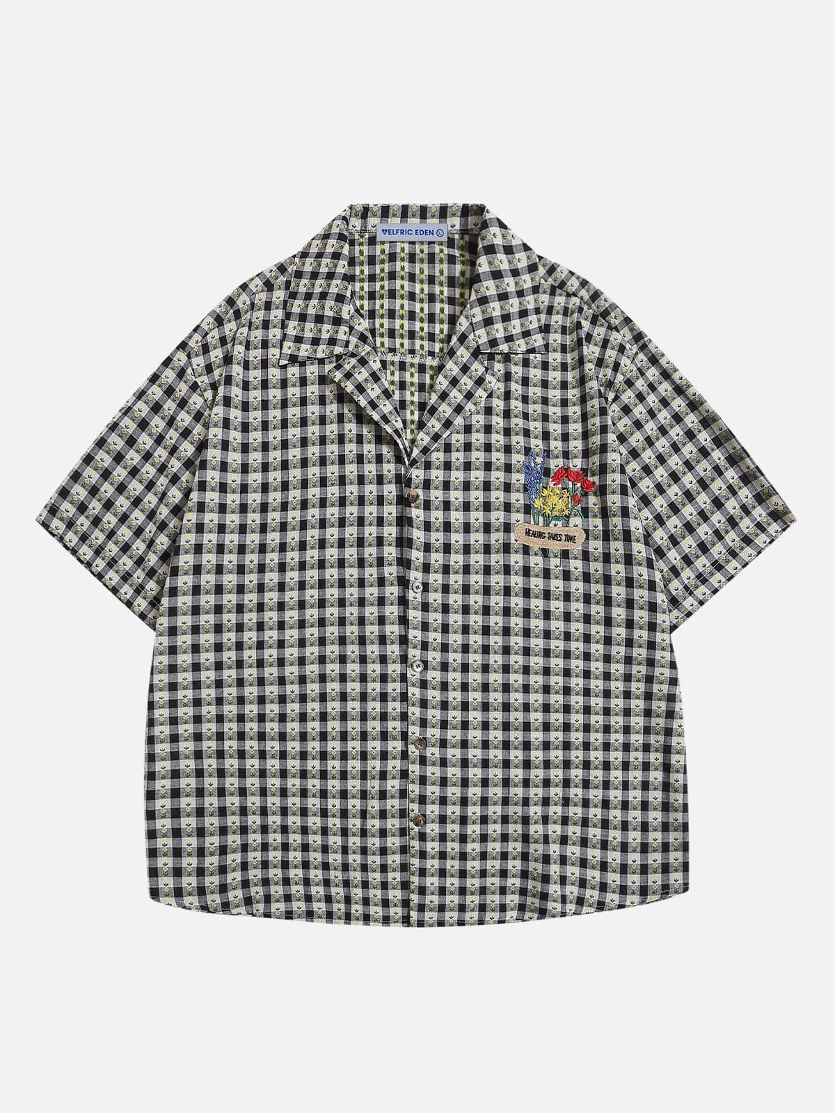 Aelfric Eden Flower Plaid Short Sleeve Shirt