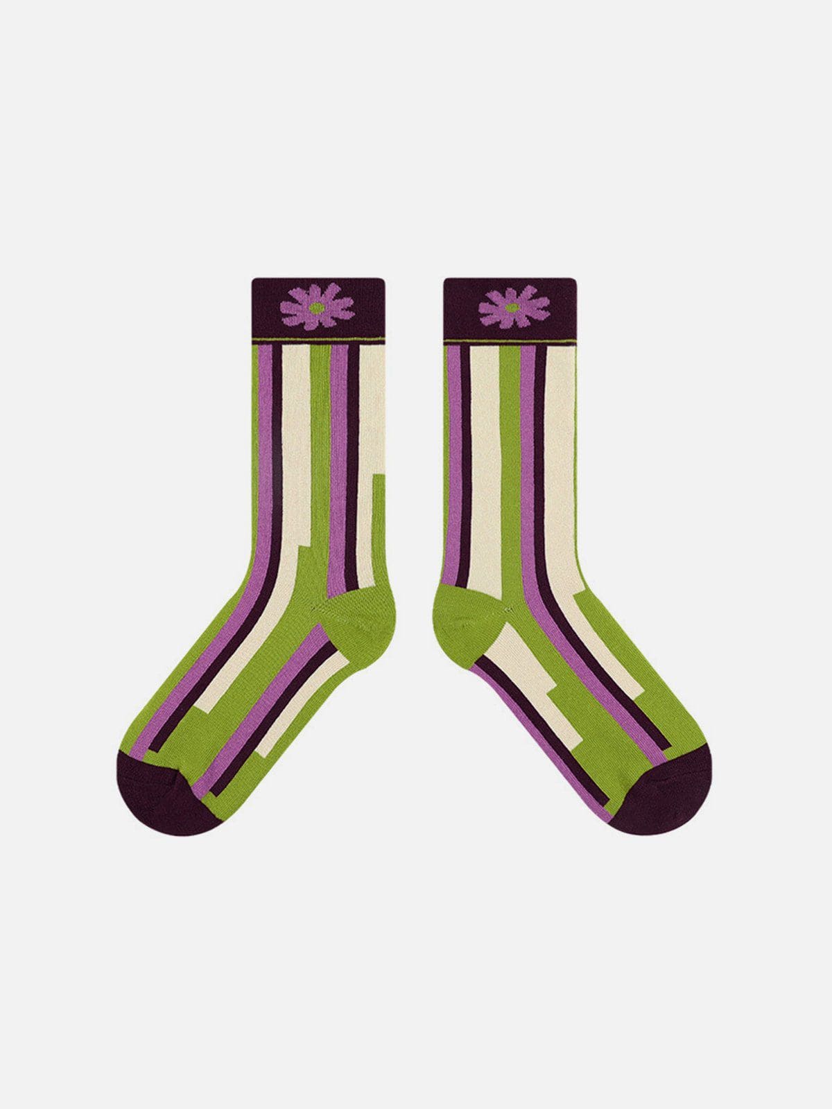 Cartoon Flower Mid-Calf Socks