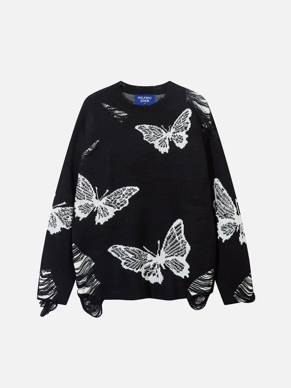 Aelfric Eden Butterfly Jacquard Distressed Sweater