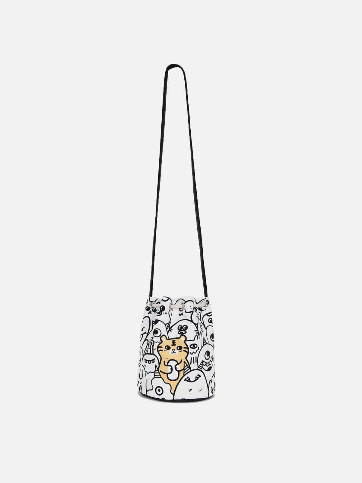 Cartoon Tiger Pattern Canvas Bag