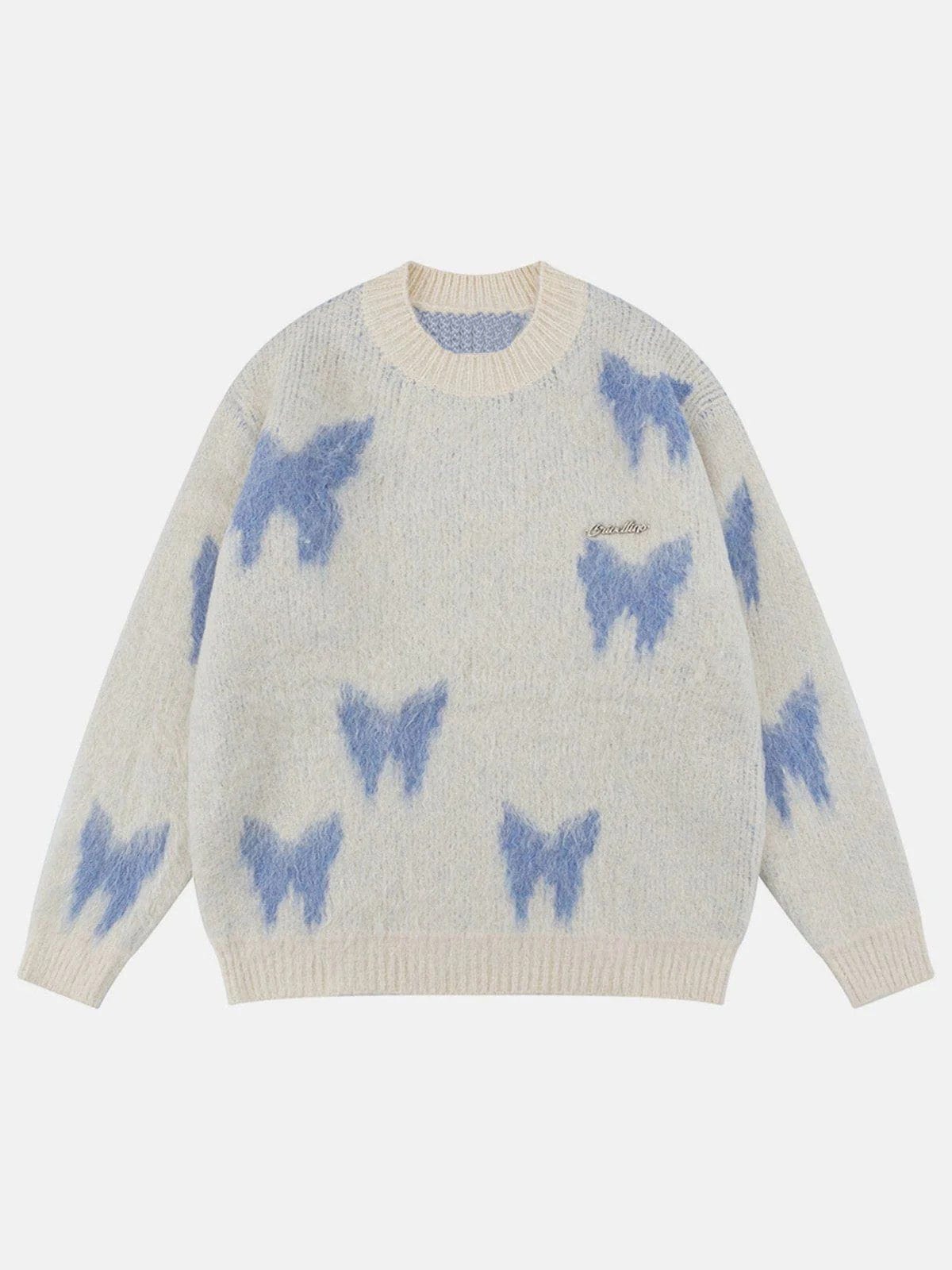 Butterfly Jacquard Wool Blend Sweater
