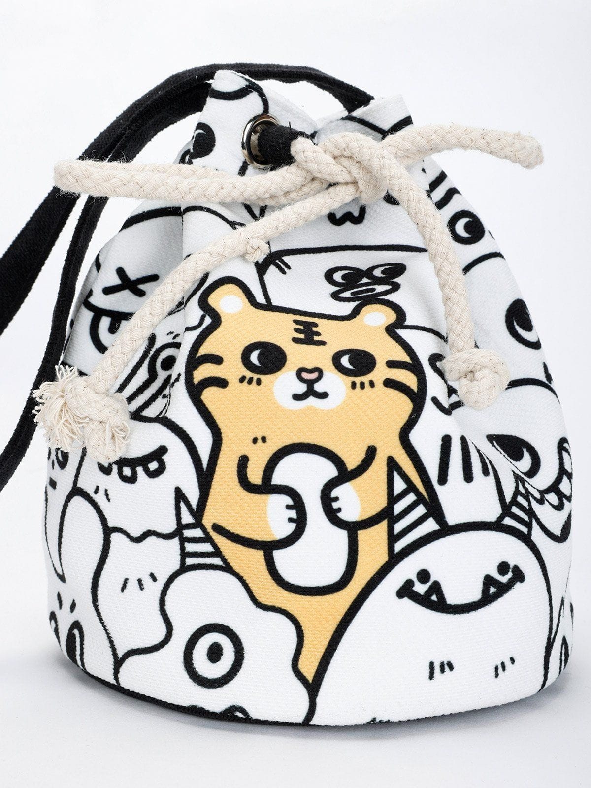 Cartoon Tiger Pattern Canvas Bag