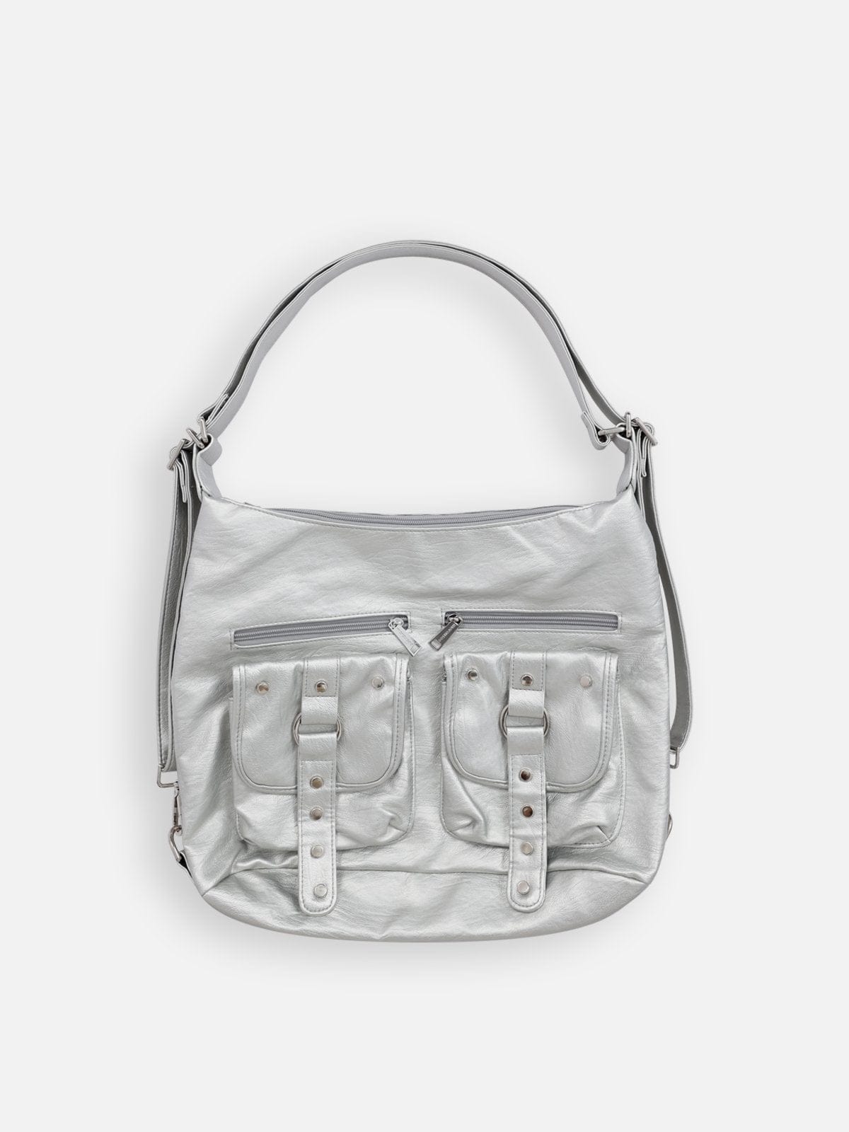 Basic Multi Pocket Faux Leather Bag