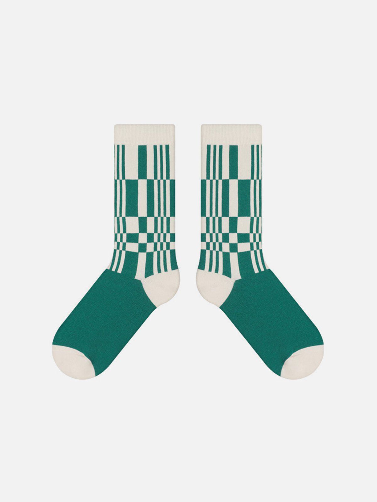 Color Blocking Plaid Mid-Calf Socks