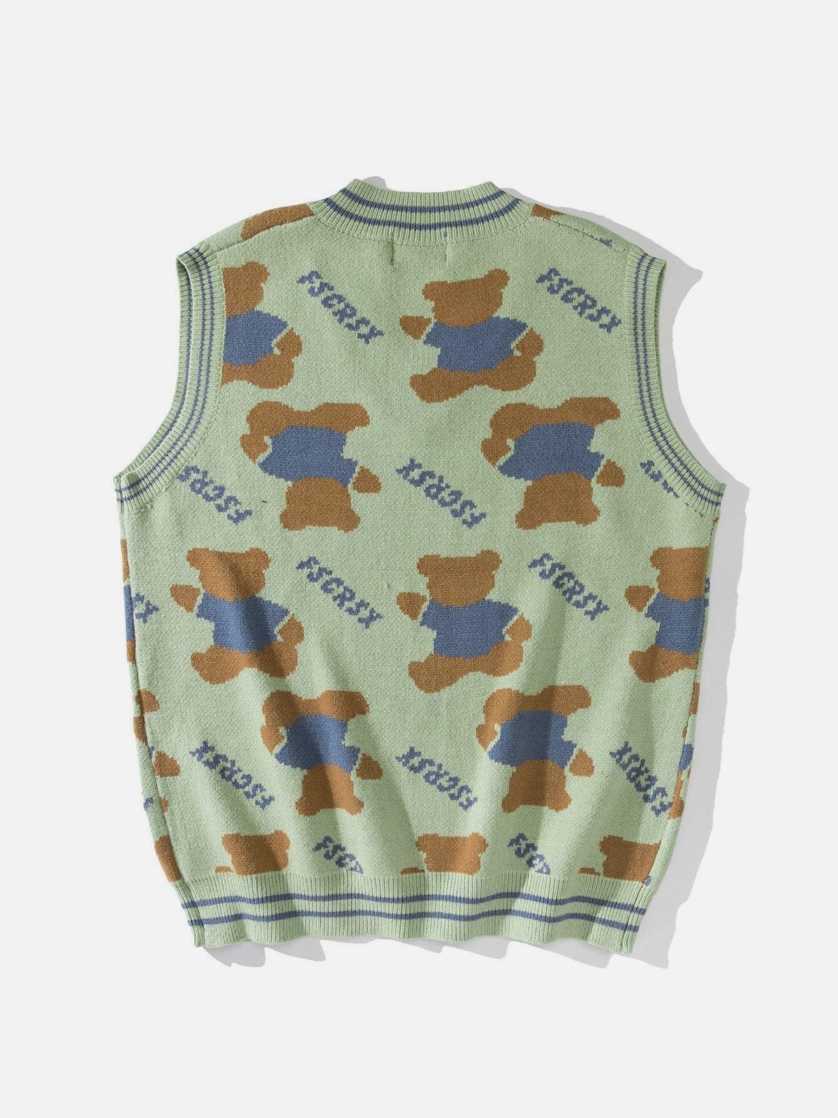 Bear Letters Print Knit Vest