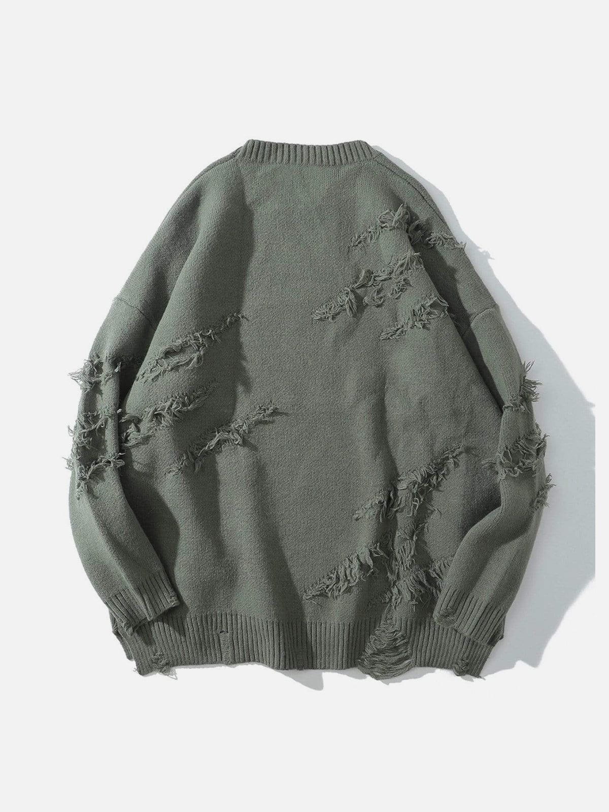 Rwoiut Fringed Design Sweater
