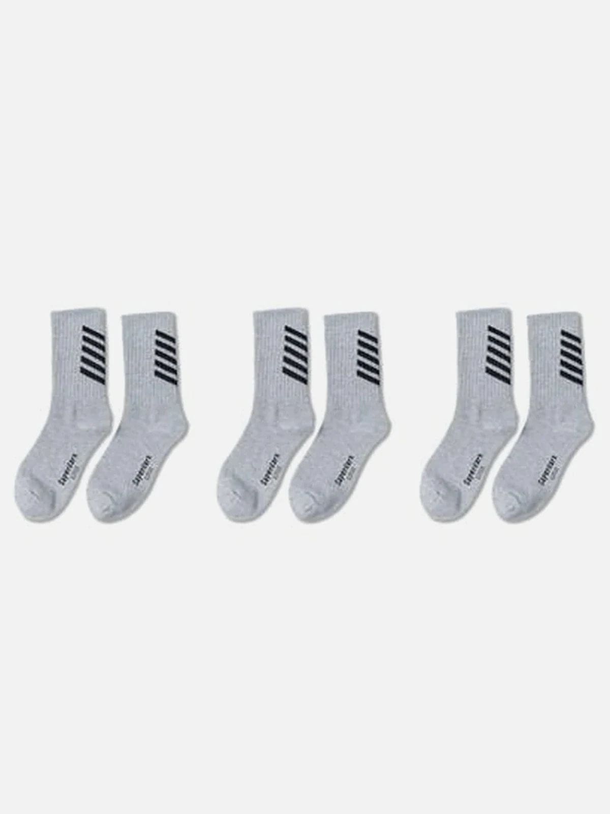 Striped Skateboard Socks 3PCS