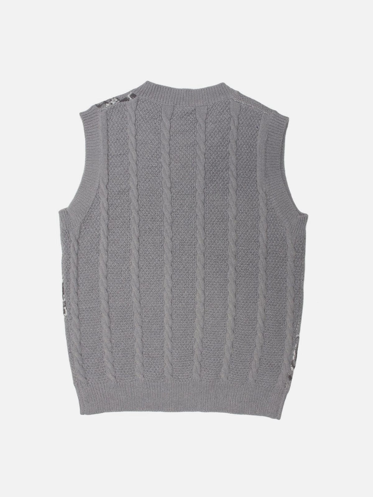 Broken Love Print Sweater Vest