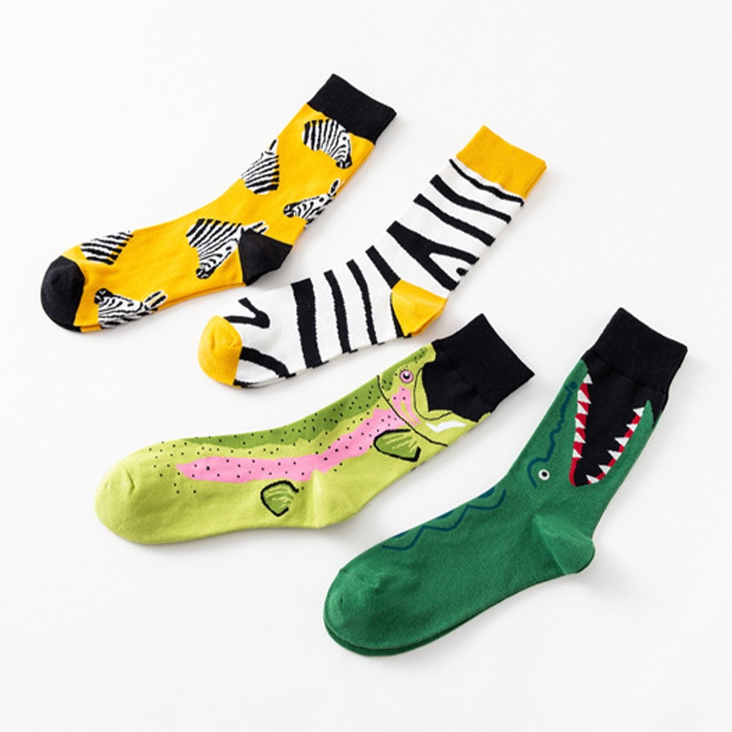 Zebra and Crocodile Socks
