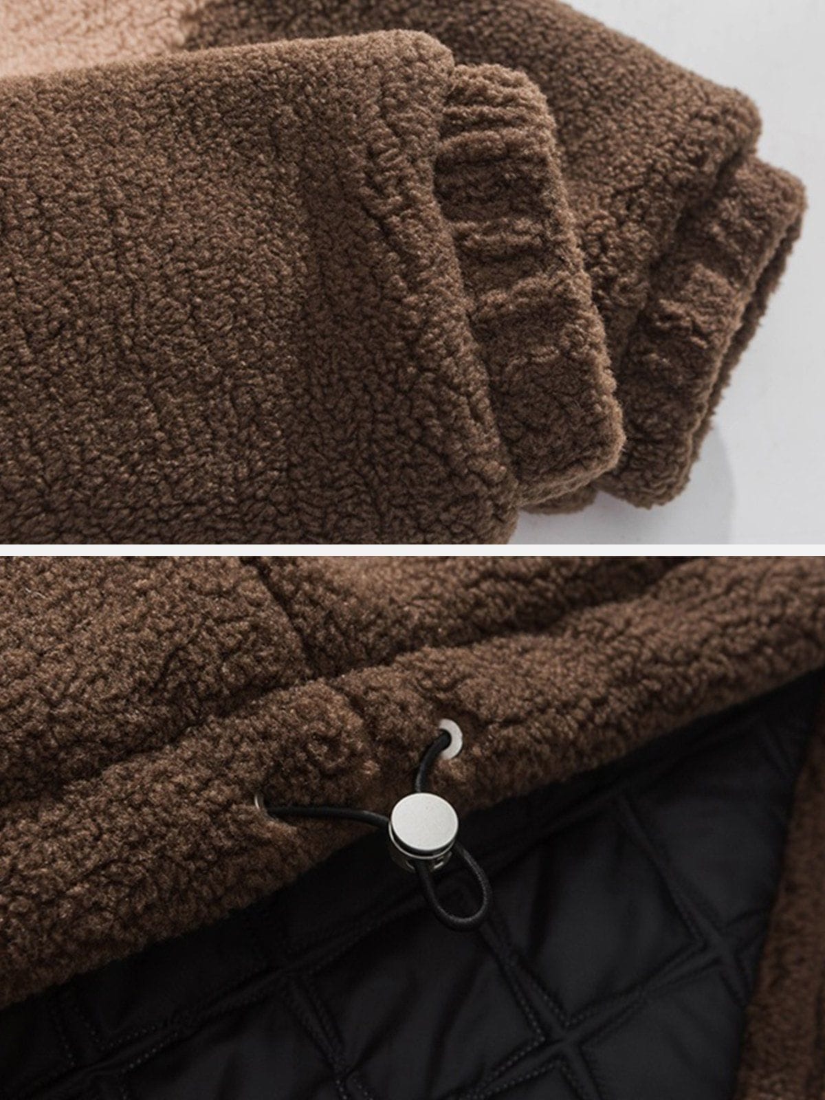 Three-color Patchwork Sherpa Winter Coat