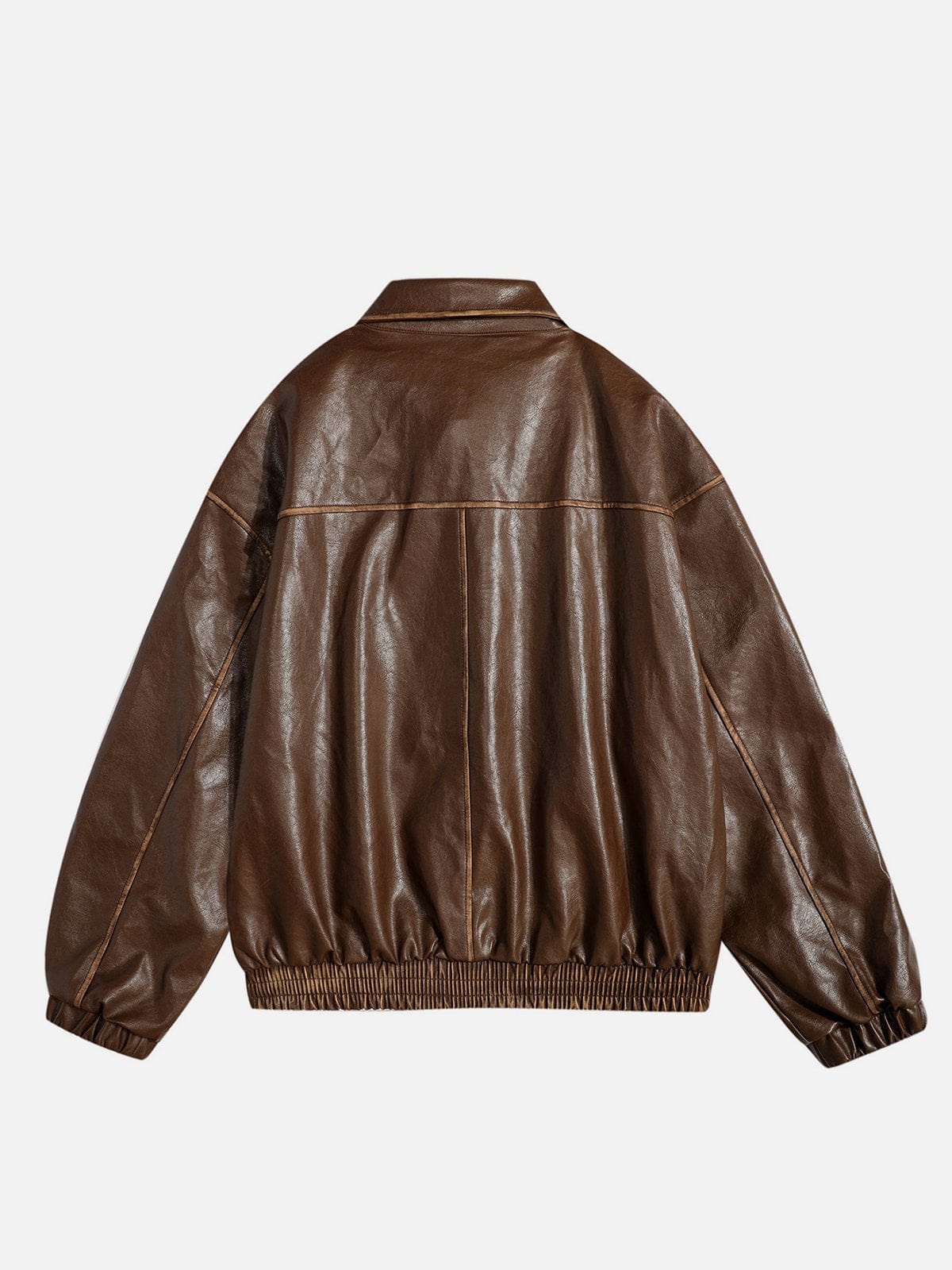 Line Patchwork Leather Jacket