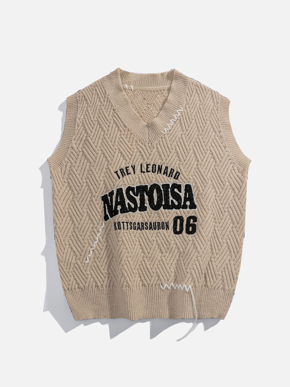 Letters Embroidery Sweater Vest